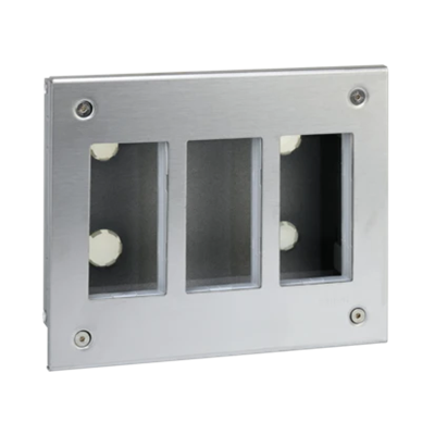 SIMON 5000 Metal flush-mounted housing, 3-module, 6xK45, complete