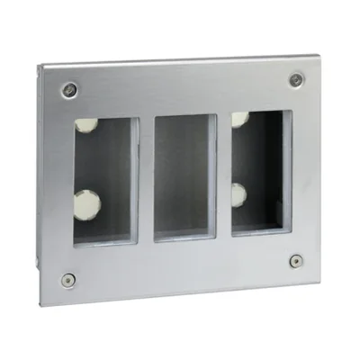 SIMON 5000 Metal flush-mounted housing, 3-module, 6xK45, complete