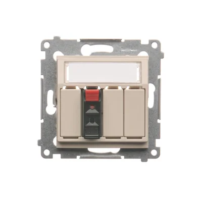 SIMON 54 1-gang loudspeaker socket with description field cream