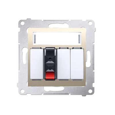 SIMON 54 1-gang loudspeaker socket with description field golden matt metallised