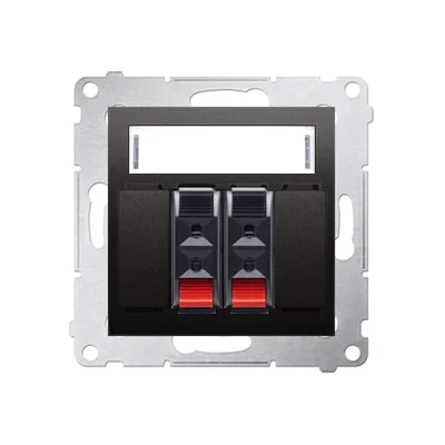 SIMON 54 2-way loudspeaker socket with description field, metallic anthracite