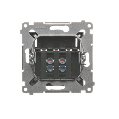 SIMON 54 2-way loudspeaker socket with description field, metallic anthracite