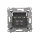 SIMON 54 2-way loudspeaker socket with description field, metallic anthracite