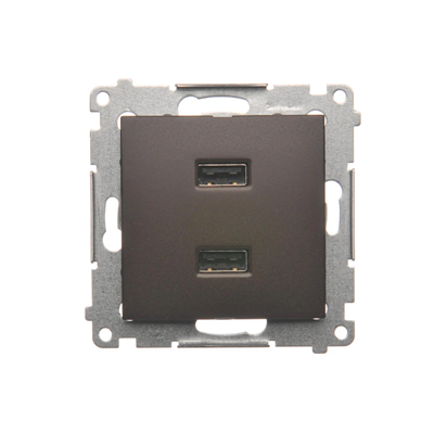 SIMON 54 2xUSB charger (module) 2.1A 5V DC 230V brown matt