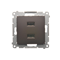 SIMON 54 2xUSB charger (module) 2.1A 5V DC 230V brown matt