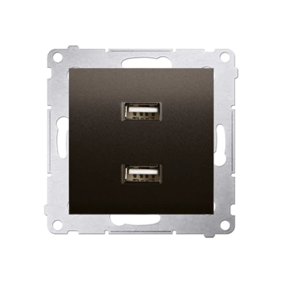 SIMON 54 2xUSB charger (module) 2.1A 5V DC 230V brown matt