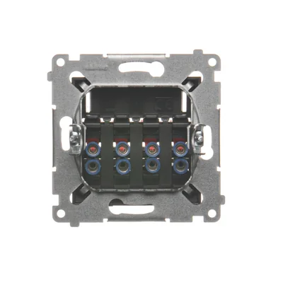SIMON 54 4-gang loudspeaker socket with description field, metallic anthracite
