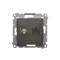 SIMON 54 Antenna socket type "F" + computer RJ45 category 6 bronze matt metallized