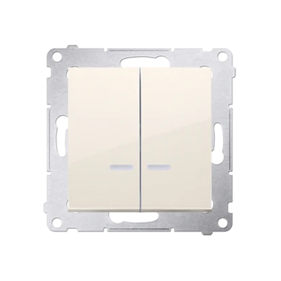 SIMON 54 Candlestick-Anschluss mit LED-Hintergrundbeleuchtung für IP44-Version (Modul) 10AX 250V-Schnellanschlüsse creme