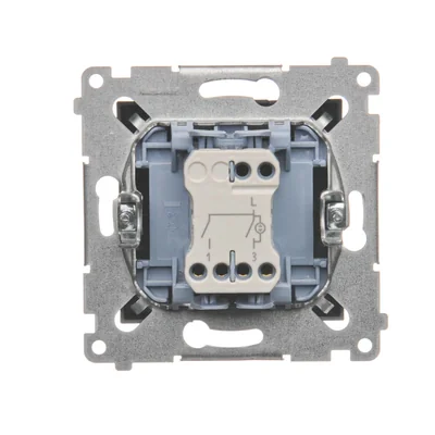 SIMON 54 Candlestick-Schalter mit LED-Hintergrundbeleuchtung für IP44-Version (Modul) 10AX 250V metallisierte anthrazitfarbene Schnellanschlüsse