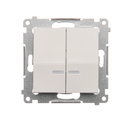 SIMON 54 Candlestick-Schalter mit LED-Hintergrundbeleuchtung für IP44-Version (Modul) 10AX 250V-Schnellanschlüsse weiß