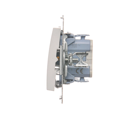 SIMON 54 Candlestick-Schalter mit LED-Hintergrundbeleuchtung für IP44-Version (Modul) 10AX 250V-Schnellanschlüsse weiß