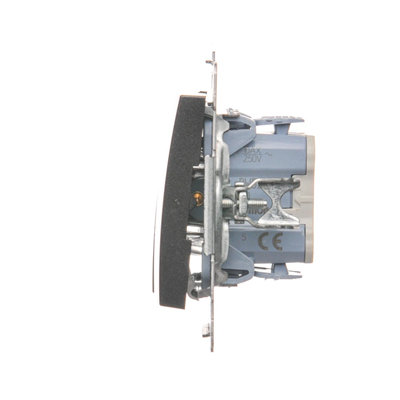 SIMON 54 Candlestick switch with LED backlight for IP44 version (module) 10AX 250V metallised anthracite quick connectors