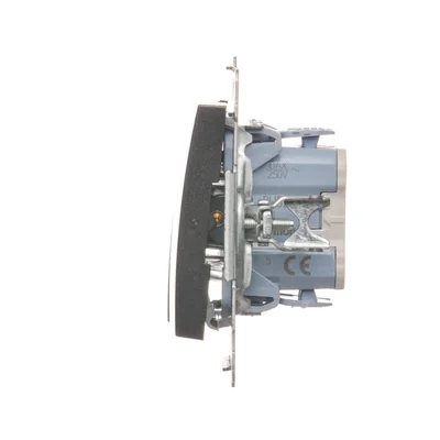 SIMON 54 Candlestick switch with LED backlight for IP44 version (module) 10AX 250V metallised anthracite quick connectors