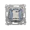 SIMON 54 Candlestick switch with LED backlight for IP44 version (module) 10AX 250V quick connectors golden matt metallized