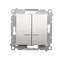 SIMON 54 Candlestick switch with LED backlight for IP44 version (module) 10AX 250V quick connectors silver matt metallized