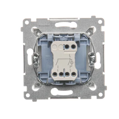 SIMON 54 Candlestick switch with LED backlight for IP44 version (module) 10AX 250V quick connectors silver matt metallized
