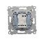 SIMON 54 Candlestick switch with LED backlight for IP44 version (module) 10AX 250V quick connectors silver matt metallized