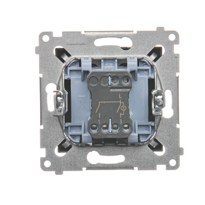 SIMON 54 Candlestick switch with LED backlight for IP44 version (module) 16AX, 250V, screw terminals, brown matt, metallised