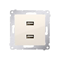 SIMON 54 Caricabatterie 2xUSB (modulo) 2.1A 5V DC 230V crema