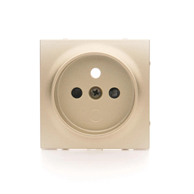 SIMON 54 Cover for a single plug socket with grounding gold mat