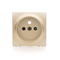 SIMON 54 Cover for a single plug socket with grounding gold mat