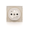 SIMON 54 Cover for a single plug socket with grounding gold mat