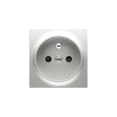 SIMON 54 Cover for a single socket outlet with ground silver mat