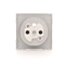 SIMON 54 Cover for a single socket outlet with ground silver mat