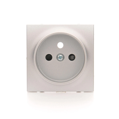 SIMON 54 Cover for a single socket outlet with ground silver mat