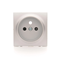 SIMON 54 Cover for a single socket outlet with ground silver mat