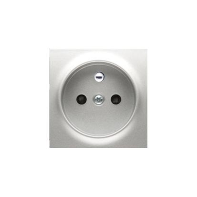 SIMON 54 Cover for a single socket outlet with ground silver mat