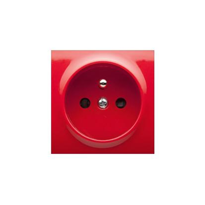 SIMON 54 Cover for a single socket outlet with grounding red