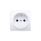 SIMON 54 Cover for a single socket outlet with grounding, white