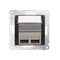 SIMON 54 Cover for data communication sockets on Keystone, double diagonal with description field (module) anthracite