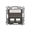 SIMON 54 Cover for data communication sockets on Keystone, double diagonal with description field (module) brown mat