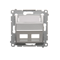 SIMON 54 Cover for data communication sockets on Keystone, double diagonal with description field (module) silver matt