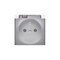 SIMON 54 Cover for grounded socket - for IP44 version - transparent cover, silver matt, metallized