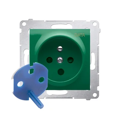 SIMON 54 DATA Steckdose mit Berechtigungsschlüssel (Modul) 16A 230V antibakteriell grün