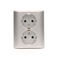 SIMON 54 Double flush-mounted socket outlet with earthing schuko with shutters Scandinavian version 16A 230V quick connectors silver matt