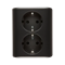 SIMON 54 Double flush-mounted socket outlet with earthing schuko with shutters Scandinavian version 16A 230V screw terminals anthracite