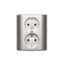 SIMON 54 Double flush-mounted socket outlet with earthing schuko with shutters Scandinavian version 16A 230V screw terminals silver matt