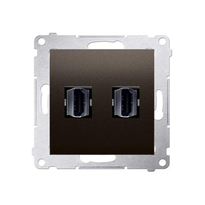 SIMON 54 Double HDMI socket bronze mat