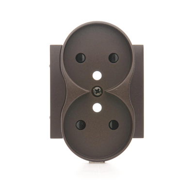 SIMON 54 Double socket cover with shutters for NATURE frames, brown mat
