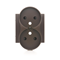 SIMON 54 Double socket cover with shutters for NATURE frames, brown mat