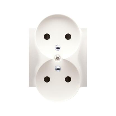 SIMON 54 Double socket cover with shutters for NATURE frames, cream