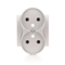 SIMON 54 Double socket cover with shutters for NATURE frames silver mat