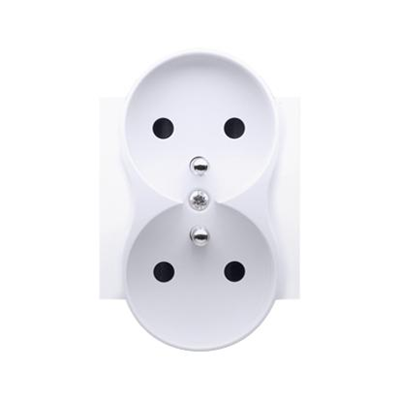 SIMON 54 Double socket cover with shutters for NATURE frames, white