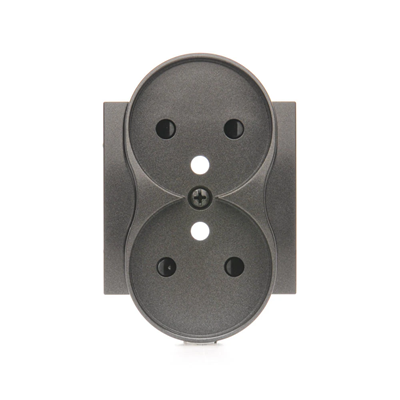 SIMON 54 Double socket cover with shutters for PREMIUM frames anthracite