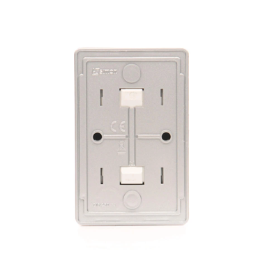 SIMON 54 Double surface-mounted socket outlet with earthing schuko with shutters Scandinavian version 16A 230V quick connectors silver matt